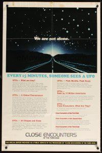 3b163 CLOSE ENCOUNTERS OF THE THIRD KIND 1sh '77 Steven Spielberg sci-fi classic, cool UFO facts!