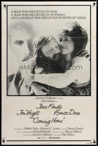 3b169 COMING HOME 1sh '78 Jane Fonda, Jon Voight, Bruce Dern, Hal Ashby, Vietnam vets!