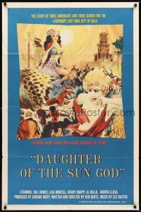 3b197 DAUGHTER OF THE SUN GOD 1sh '63 legendary lost city of gold, wild artwork!