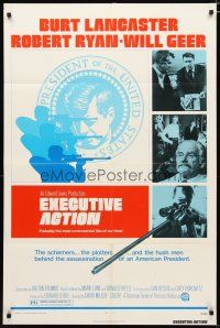 3b262 EXECUTIVE ACTION 1sh '73 Burt Lancaster, Robert Ryan, JFK assassination!