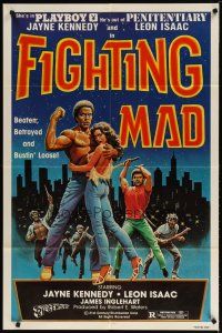 3b281 FIGHTING MAD 1sh '78 Leon & Jayne Kennedy, beaten, betrayed, and bustin' loose!