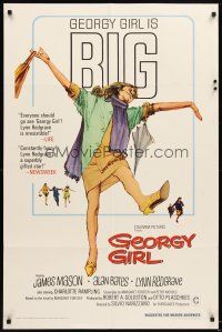 3b326 GEORGY GIRL 1sh '66 Lynn Redgrave, James Mason, Alan Bates, Charlotte Rampling!