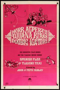 3b380 HERB ALPERT & THE TIJUANA BRASS DOUBLE FEATURE 1sh '67 Spanish Flea & Tijuana Taxi!