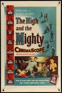 3b382 HIGH & THE MIGHTY 1sh '54 John Wayne, Claire Trevor, directed by William Wellman!