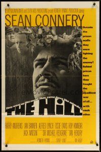 3b385 HILL 1sh '65 directed by Sidney Lumet, great close up of Sean Connery!