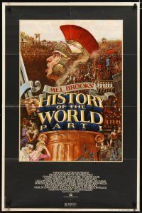 3b387 HISTORY OF THE WORLD PART I 1sh '81 artwork of Roman soldier Mel Brooks by John Alvin!