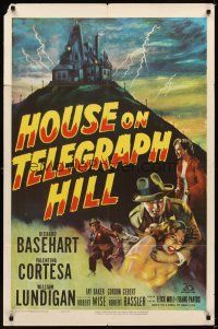 3b399 HOUSE ON TELEGRAPH HILL 1sh '51 Richard Basehart, Valentine Cortesa, directed by Robert Wise!