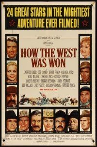 3b400 HOW THE WEST WAS WON 1sh '64 John Ford epic, Debbie Reynolds, Gregory Peck & all-star cast!