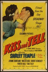 3b458 KISS & TELL style A 1sh '45 whole town thinks 15 year-old Shirley Temple is pregnant!