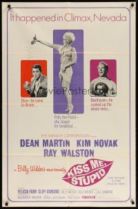 3b459 KISS ME, STUPID 1sh '65 directed by Billy Wilder, Kim Novak, Dean Martin, Ray Walston