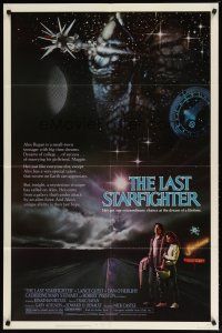 3b466 LAST STARFIGHTER 1sh '84 Catherine Mary Stewart & Lance Guest as video game expert pilot!