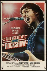 3b611 PAUL MCCARTNEY & WINGS ROCKSHOW 1sh '80 art of him playing guitar & singing by Kozlowski!