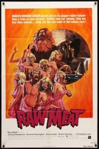 3b672 RAW MEAT 1sh '73 beneath modern London buried alive in its plague-ridden tunnels!