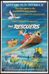 3b681 RESCUERS 1sh '77 Disney mouse mystery adventure cartoon from the depths of Devil's Bayou!