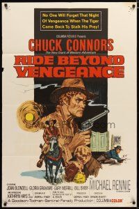 3b689 RIDE BEYOND VENGEANCE 1sh '66 Chuck Connors, the new giant of western adventure!