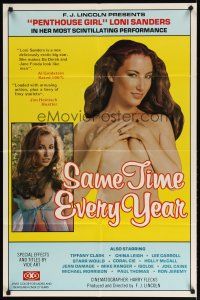 3b705 SAME TIME EVERY YEAR 1sh '81 Penthouse Girl sexy Loni Sanders, Ron Jeremy, sexploitation!