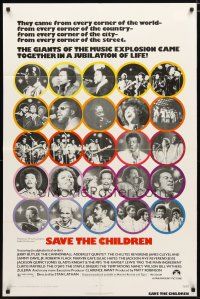3b709 SAVE THE CHILDREN 1sh '73 Jackson 5, Roberta Flack, Marvin Gaye, plus other greats!
