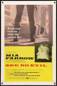 3b730 SEE NO EVIL 1sh '71 keep your eyes on what blind Mia Farrow cannot see!