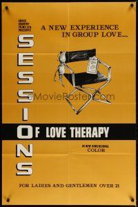 3b735 SESSIONS OF LOVE THERAPY 1sh '70s sexploitation, a new experience in group love!