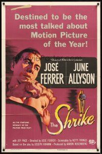 3b755 SHRIKE 1sh '55 June Allyson drives star/director Jose Ferrer to commit suicide!