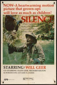 3b759 SILENCE 1sh '74 Will Geer, the story of a deaf boy lost in the wilderness!