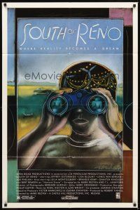 3b780 SOUTH OF RENO 1sh '88 Joe Estevez, cool artwork image of boy w/binoculars!