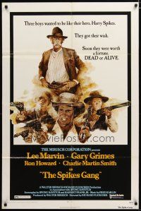 3b782 SPIKES GANG 1sh '74 directed by Richard Fleischer, cowboys Lee Marvin & Ron Howard!