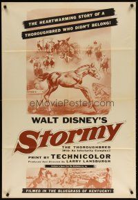 3b800 STORMY 1sh '54 cool artwork of Walt Disney thoroughbred horse!