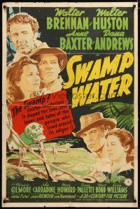 3b819 SWAMP WATER 1sh '41 Jean Renoir, art of top stars by the sinister mysterious swamp!