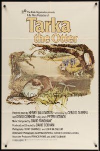 3b831 TARKA THE OTTER 1sh '79 told by Peter Ustinov, cute artwork of woodland critters!