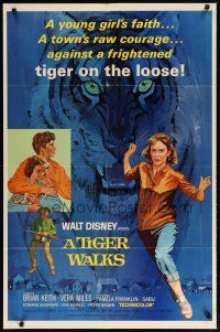 3b871 TIGER WALKS style B 1sh '64 Disney, artwork of giant tiger on the prowl!