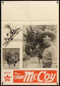 3b876 TIM MCCOY 1sh '40s portrait art of classic cowboy with trusty horse!