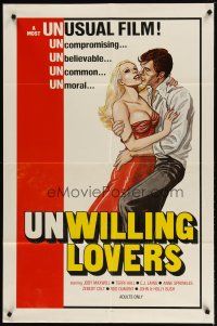 3b926 UNWILLING LOVERS 1sh '77 uncompromising, unbelievable, great art of very sexy Jody Maxwell!