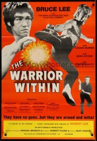 3b946 WARRIOR WITHIN 1sh '76 awesome action images of Chuck Norris & Bruce Lee!