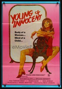 3b965 WILD INNOCENTS 1sh '82 woman's body, child's mind, sexy Young & Innocent art, Ron Jeremy!