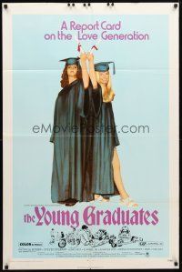 3b991 YOUNG GRADUATES 1sh '71 Patricia Wymer, teen rebels proudly displaying diplomas!