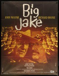 3c334 BIG JAKE French 1p '71 different Ferracci art of John Wayne & Richard Boone with pistols!
