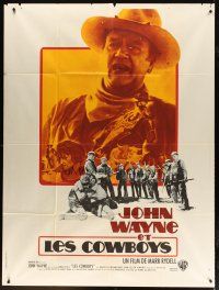 3c366 COWBOYS French 1p '72 big John Wayne gave these young boys their chance to become men!
