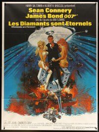 3c376 DIAMONDS ARE FOREVER French 1p '71 art of Sean Connery as James Bond by Robert McGinnis!