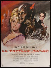 3c379 DOCTOR ZHIVAGO French 1p '66 Omar Sharif, Julie Christie, David Lean, Georges Allard art!