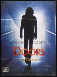 3c381 DOORS French 1p '90 silhouette of Val Kilmer as Jim Morrison, directed by Oliver Stone!