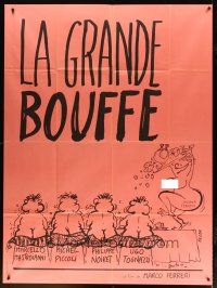 3c440 GRANDE BOUFFE French 1p '73 Marcello Mastroianni, Ugo Tognazzi, wacky Reiser art!
