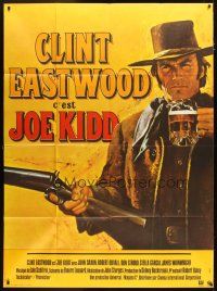 3c471 JOE KIDD French 1p '72 best art of Clint Eastwood with beer, WITHOUT Jean Mascii signature!