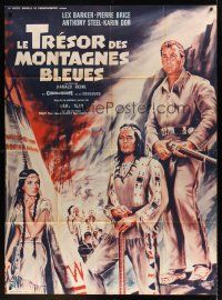 3c487 LAST OF THE RENEGADES French 1p '66 Rau art of Barker as Old Shatterhand & Brice as Winnetou!