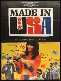 3c510 MADE IN U.S.A. French 1p '66 Jean-Luc Goddard, Anna Karina, cool Ferracci design!