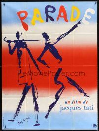 3c543 PARADE French 1p '74 Jacques Tati, cool surreal art by Lagrange & Roger Boumendil!