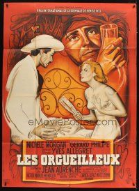 3c567 PROUD & THE BEAUTIFUL French 1p '53 Allegret's Les Orgueilleux, Michele Morgan, Peron art!