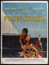 3c569 PURPLE NOON French 1p R80s Rene Clement's Plein soleil, c/u of Alain Delon on sailboat!