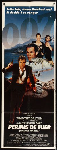 3c308 LICENCE TO KILL French door-panel '89 Timothy Dalton as James Bond, he's out for revenge!