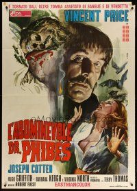 3c132 ABOMINABLE DR. PHIBES Italian 1p '72 best different horror art of Vincent Price by Casaro!